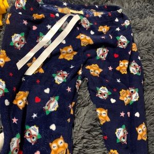 fluffy pajama pants. owls on them. brand : bobbie brooks